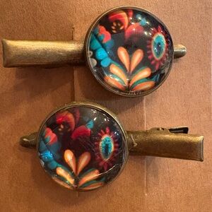 Neon Floral Hair Clips Neon